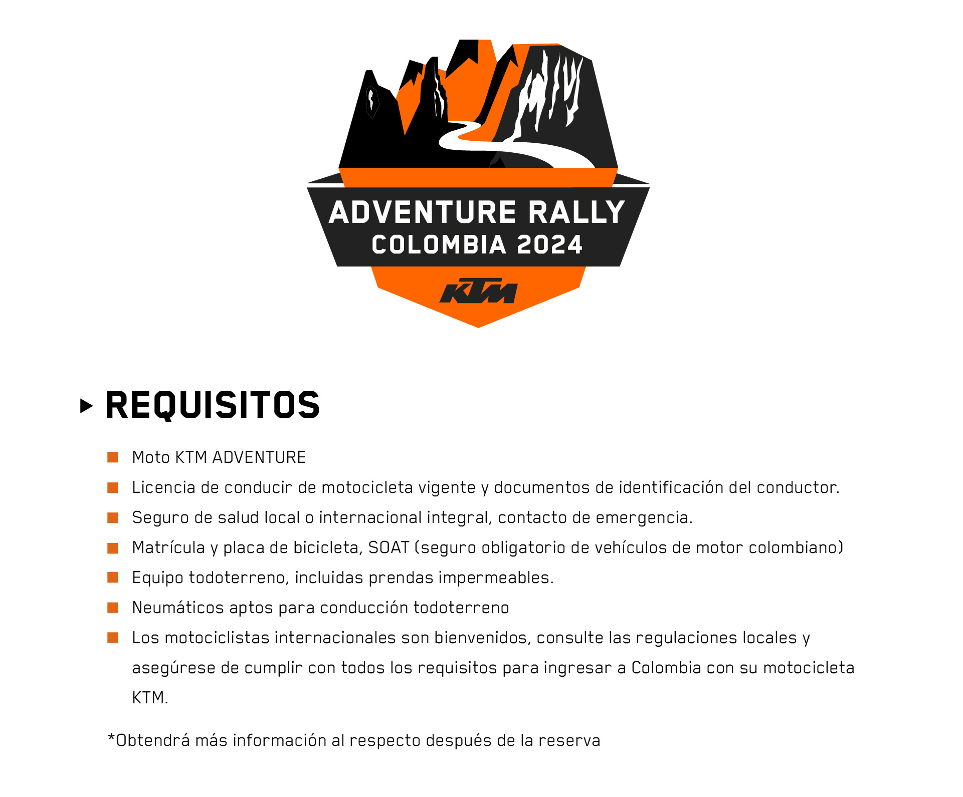 Requisitos del Adventure Rally